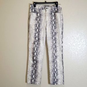 Current Air Snake Skin Stretch Straight Leg Pants Medium Date Night